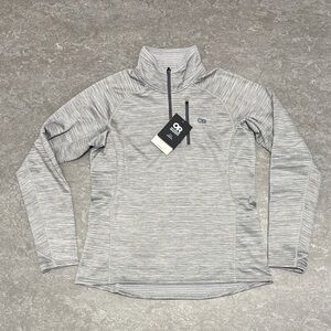 Outdoor Research womenβs vigor grid fleece quarter zip grey Large
